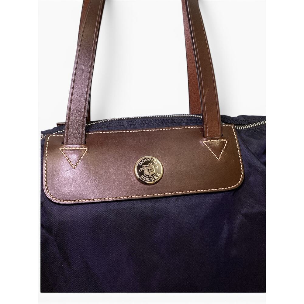 Dooney & Bourke Nylon Shopper Tote with Leather Trim in Navy - Picture 3 of 7